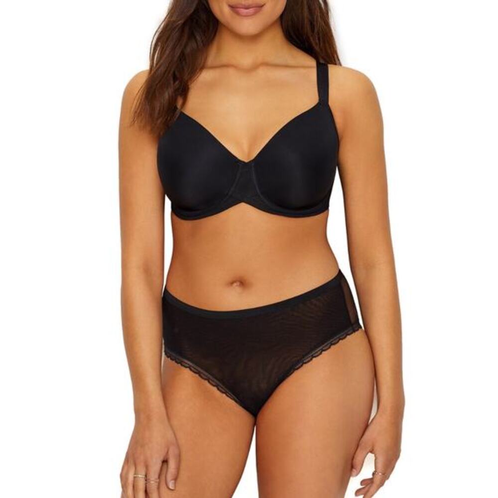 Paramour Full Figure‎ Side-Smoother Bra 42DDD Seamless Contour Black